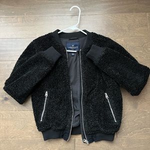 This black bomber jacket was bought from American Eagle Outfitters, size S